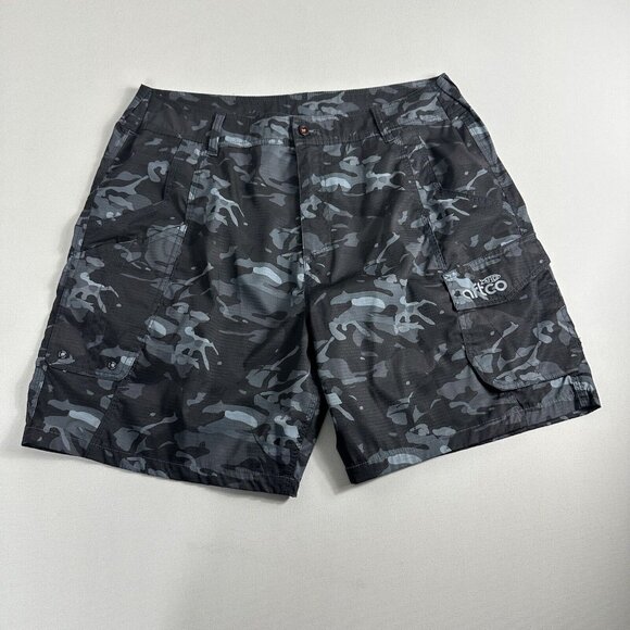 AFTCO Tactical Fishing‎ Shorts Men’s 40 Waist Blue Camo Stretch Cargo Rip Stop - Picture 1 of 9